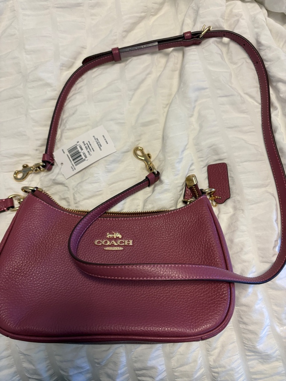 Coach Pebble Leather Crossbody in Raspberry Pink - Picture 4 of 8